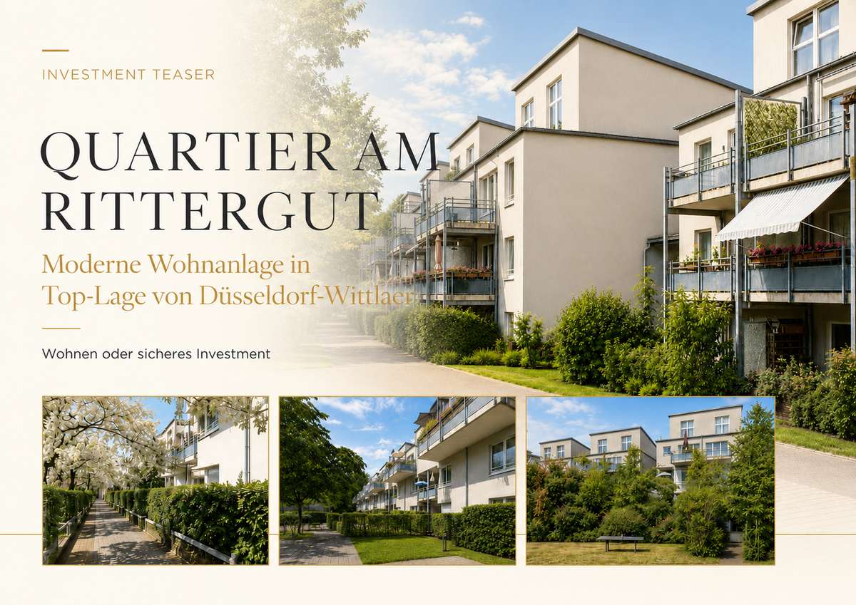 Gut vermietete 2-Zimmer-Balkonwohnung – ca. 63,9 m² in Wittlaer